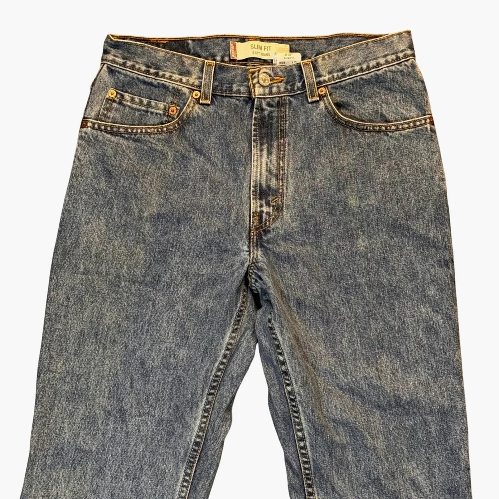 Levis 512 Blue Denim Jeans Slim Fit Mens 34x34 Mid Rise Tapered Cotton‎ Vntg Y2K